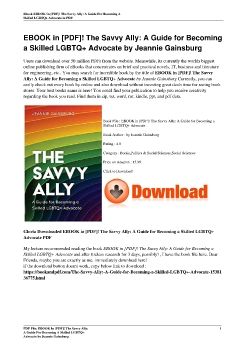 EBOOK in [PDF]! The Savvy Ally: A Guide for Becoming a Skilled LGBTQ+ Advocate by Jeannie Gainsburg