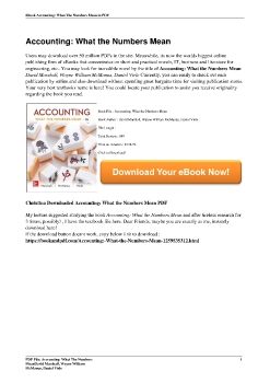 Accounting: What the Numbers MeanDavid Marshall, Wayne William McManus, Daniel Viele