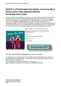 EBOOK in [PDF] Mistakes Were Made: A Novel by Meryl Wilsner,Quinn Riley,Stephanie Németh-Parker,Macmillan Audio