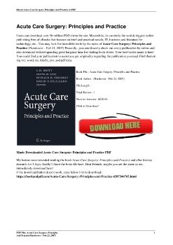 Acute Care Surgery: Principles and Practice(Hardcover - Feb 23, 2007)