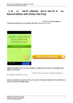 Acute Care Nurse Practitioner Certification Study Book: Second Edition with Online Test PrepSally Miller