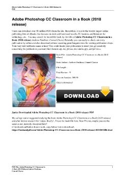 Adobe Photoshop CC Classroom in a Book (2018 release)Andrew Faulkner, Conrad Chavez