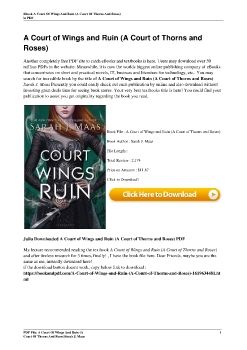 A Court of Wings and Ruin (A Court of Thorns and Roses)Sarah J. Maas