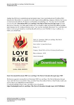 Download .PDF Love and Rage: The Path of Liberation through Anger by Lama Rod Owens