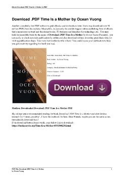 Download .PDF Time Is a Mother by Ocean Vuong