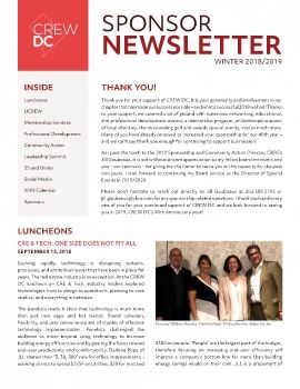 CREW DC Sponsor Newsletter - Winter