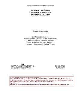 DERECHO INDÍGENA Y DERECHOS HUMANOS EN AMÉRICA LATINA (1988)