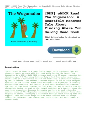 [pdf] ebook read the wugamaloo a heartfelt monster tale about finding where you belong read book
