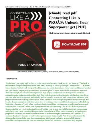 [ebook] read pdf connecting like a proã‚â® unleash your superpower get [pdf]
