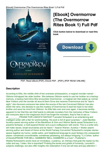 [ebook] overmorrow (the overmorrow rites book 1) full pdf