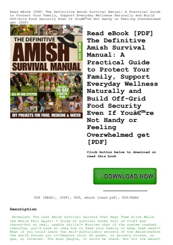 read ebook [pdf] the definitive amish survival manual a practical guide to protect your family  supp