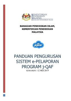 PANDUAN PENGURUSAN SISTEM e-PELAPORAN PROGRAM j-QAF