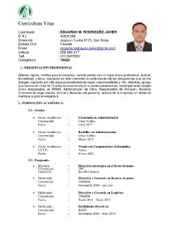 CV Eduardo Rodriguez Javier (Administrador de Obra - Recurso Humano)