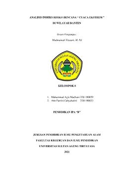 Kelompok 8_ANALISIS INDEKS RISIKO BENCANA “ CUACA EKSTREM ”