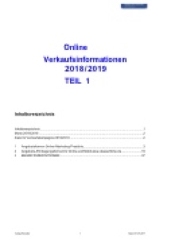 ONLINE Verkaufsinformationen 2018