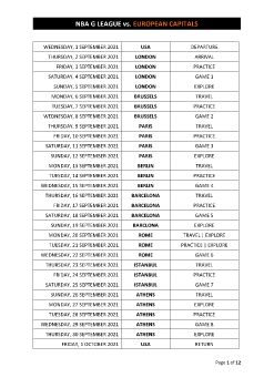 NBA G-LEAGUE VS. EUROPEAN CAPITALS