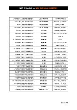 NBA G-LEAGUE VS. NBA GLOBAL ACADEMIES