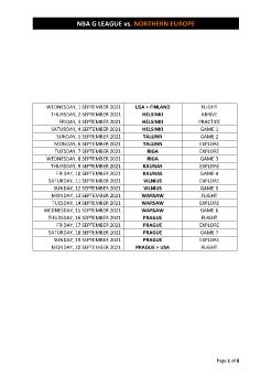 NBA G-LEAGUE VS. NORTHERN EUROPE