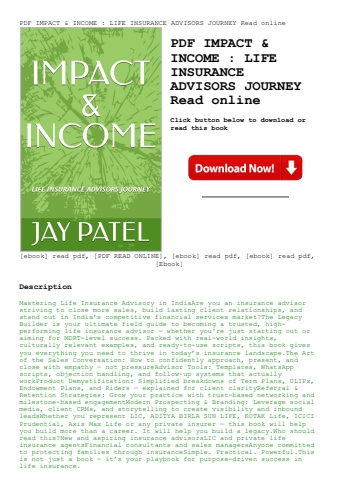 pdf impact & income  life insurance advisors journey read online