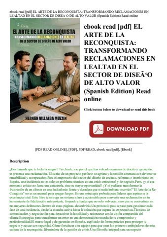ebook read [pdf] el arte de la reconquista transformando reclamaciones en lealtad en el sector de di