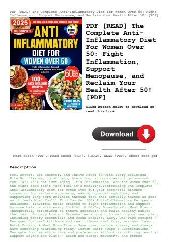 pdf [read] the complete anti-inflammatory diet for women over 50 fight inflammation  support menopau