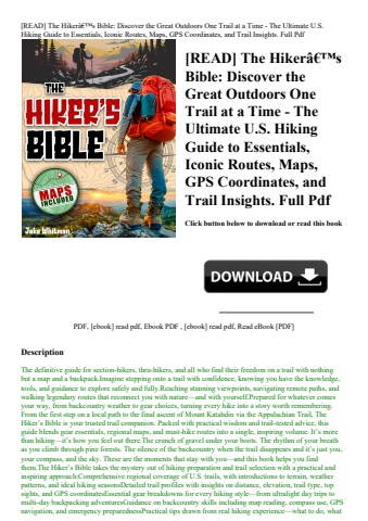 [read] the hikerã¢â€â™s bible discover the great outdoors one trail at a time - the ultimate u