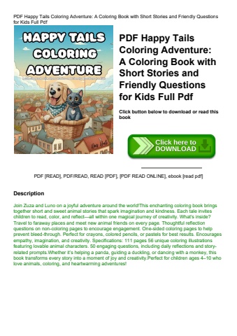 pdf happy tails coloring adventure a coloring book with short stories and friendly questions for kid