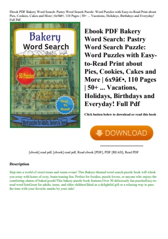 ebook pdf  bakery word search pastry word search puzzle word puzzles with easy-to-read print about p