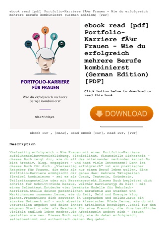 ebook read [pdf] portfolio-karriere fãƒâ¼r frauen - wie du erfolgreich mehrere berufe kombinierst (g