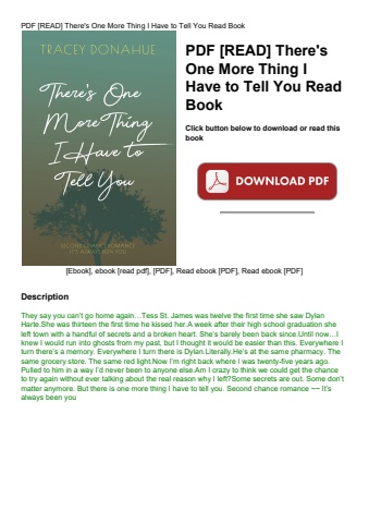 pdf [read] there's one more thing i have to tell you read book