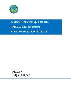 MODUL BAHASA INGGRIS KELAS X 