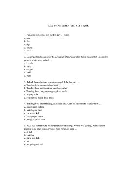 SOAL ujian semester 1 pjok.