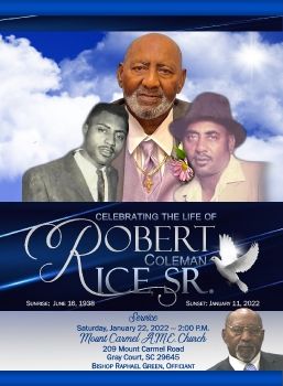 Robert Rice - Memorial Obituary