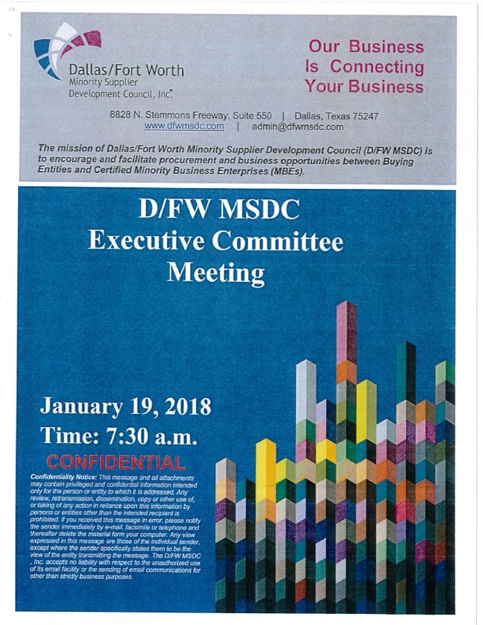 January 19, 2018 Executive Commitee Meeting Board Book