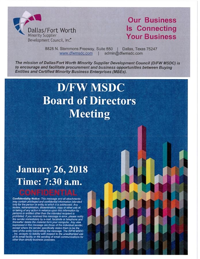 January 26, 2017 Board of Directors Meeting