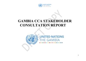 UN Gambia 2020 CCA stakeholder consultations report