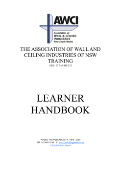 AWCI Learner Handbook