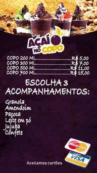 Açai cardapio