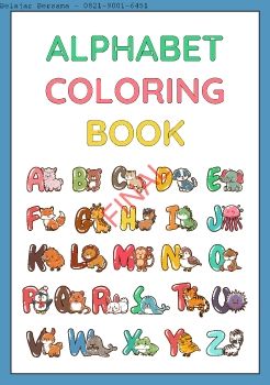 Alphabet Coloring Booklet in Grayscale Illustrative Style