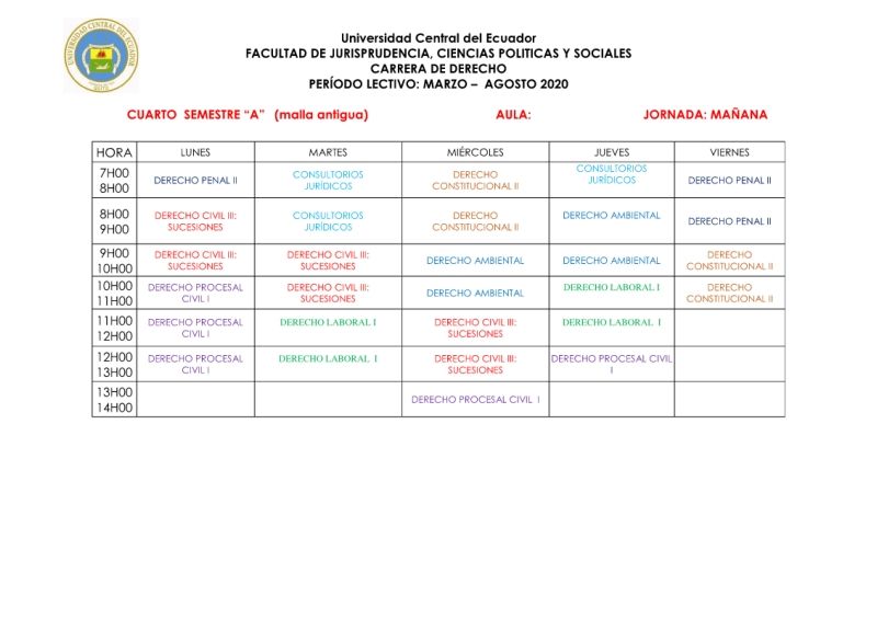 PERIODO LECTIVO:Abril 2014 – Septiembre 2014CUARTO  SEMESTRE “A”