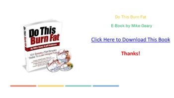 Do This Burn Fat PDF Book Mike Geary Download (Free Preview Available)