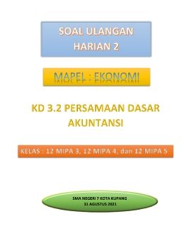 SOAL ULANGAN HARIAN KD 3 MIPA