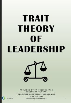 Trait theory of  Leadership