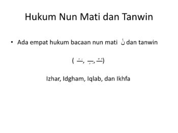 Hukum Nun Mati dan Tanwin 