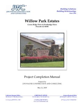 Willow Park Estates Closeout Manual