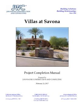 Villas at Savona Close-out Manual