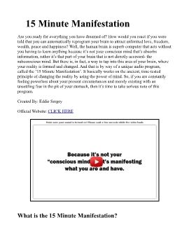 15 Minute Manifestation Program PDF Free Download