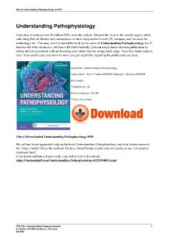 Understanding PathophysiologySue E. Huether RN PhD, Kathryn L. McCance RN PhD