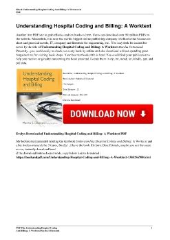 Understanding Hospital Coding and Billing: A WorktextMarsha S Diamond