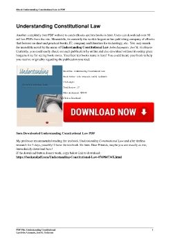 Understanding Constitutional LawJohn Attanasio, Joel K. Goldstein